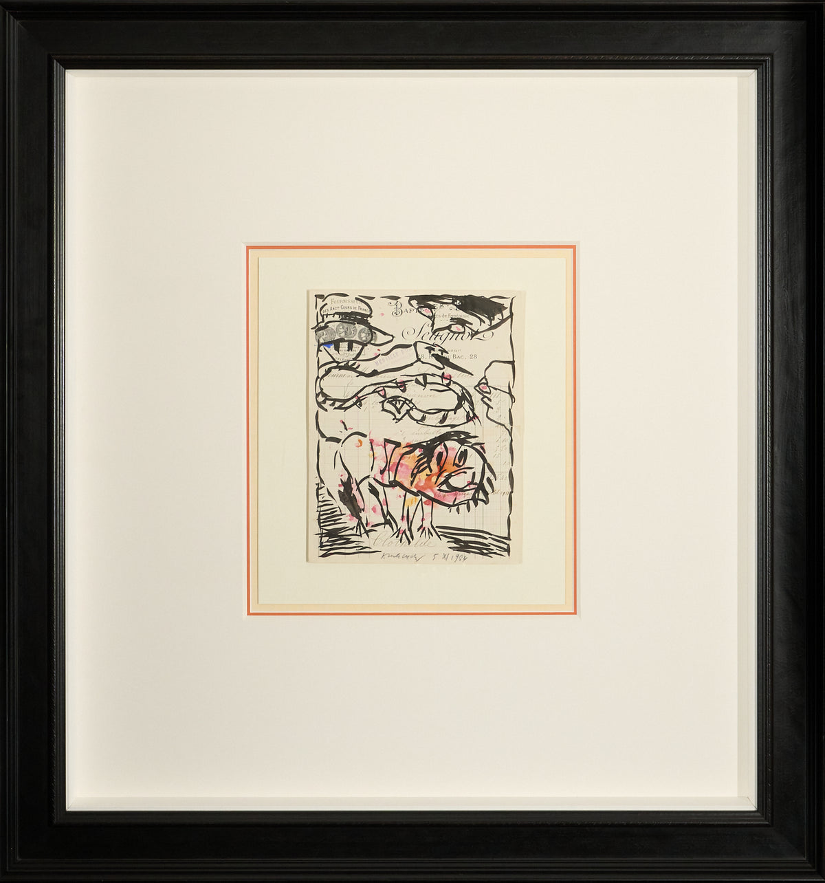 Pierre Alechinsky – Original Drawing in watercolor and Ink