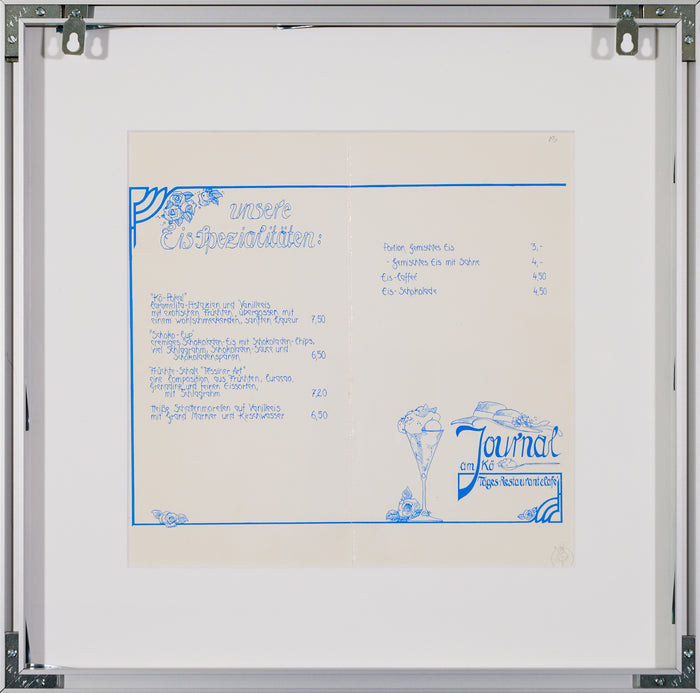 Joseph Beuys – Unique Signed Ice Cream Menu