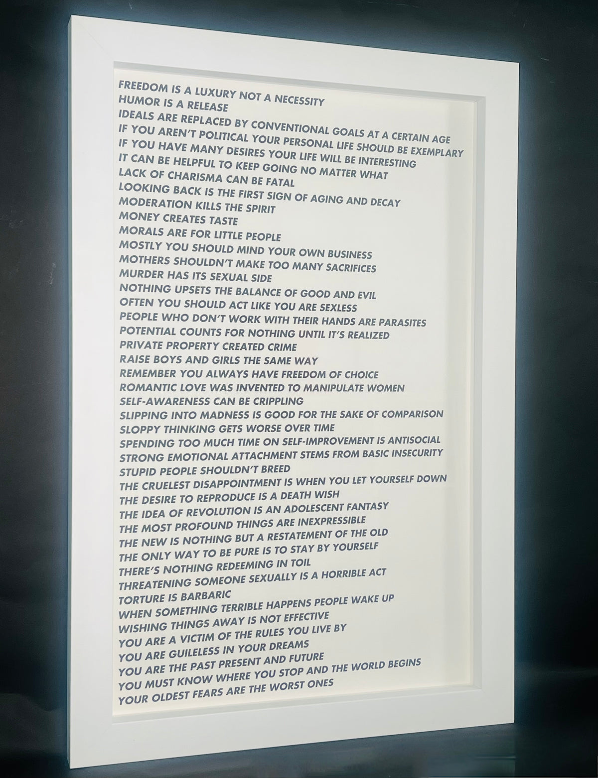 Jenny Holzer - FREEDOM IS A LUXURY NOT A NECESSITY