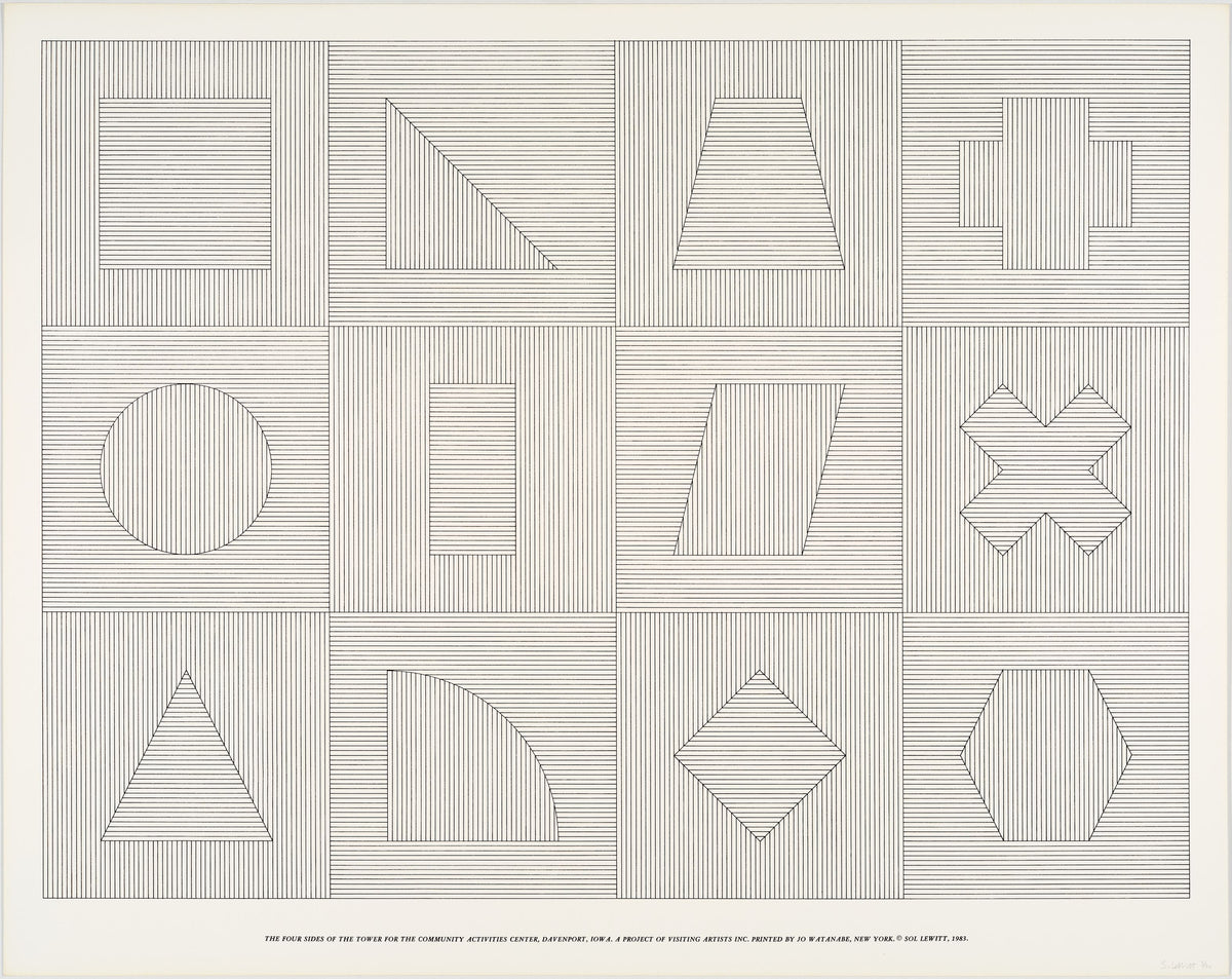 Sol LeWitt - Sixteen Geometric Figures with Lines in Two Directions #04