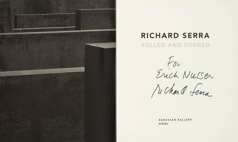 Richard Serra - Signed book Richard Serra