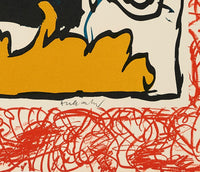 Pierre Alechinsky  -  Swirling Red Border