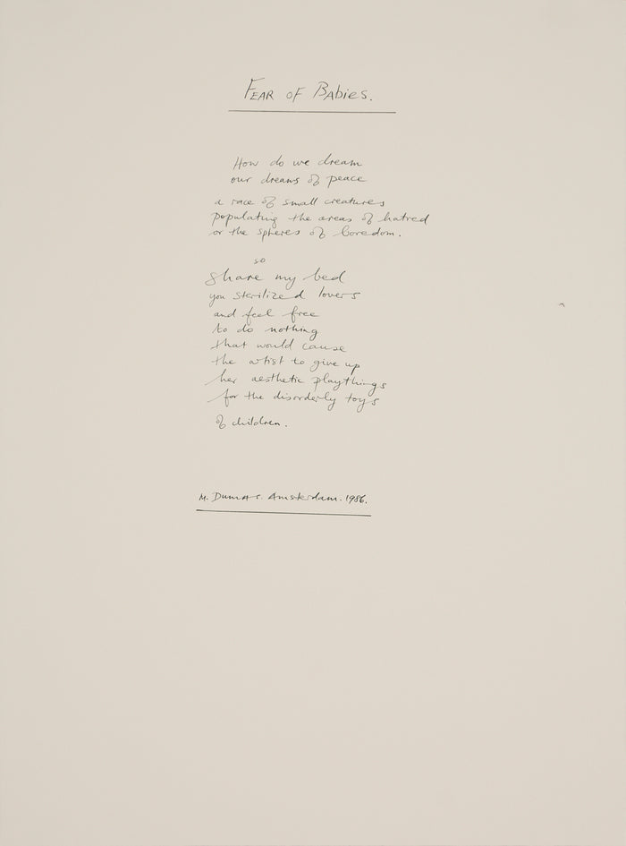 Marlene Dumas - Mixed Media Set (Handwritten Poem with hand-worked lithograph)
