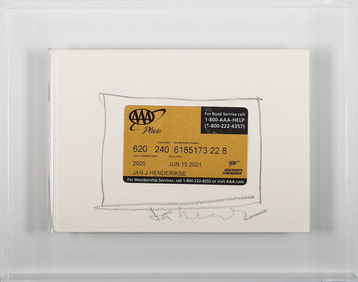 Jan Henderikse - Unique drawing on club card