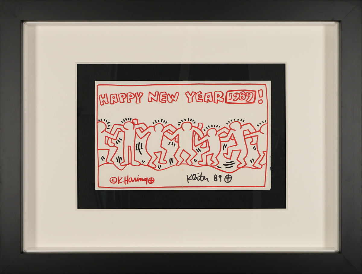Keith Haring – Happy New Year 1989! – Hand-Finished Silkscreen on Handmade Paper