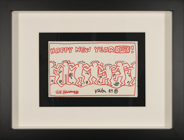 Keith Haring – Happy New Year 1989! – Hand-Finished Silkscreen on Handmade Paper