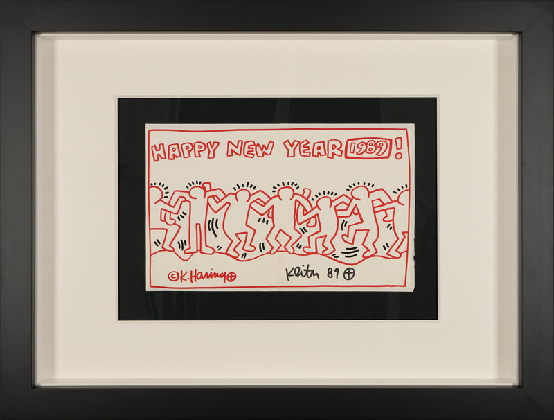 Keith Haring – Happy New Year 1989! – Hand-Finished Silkscreen on Handmade Paper