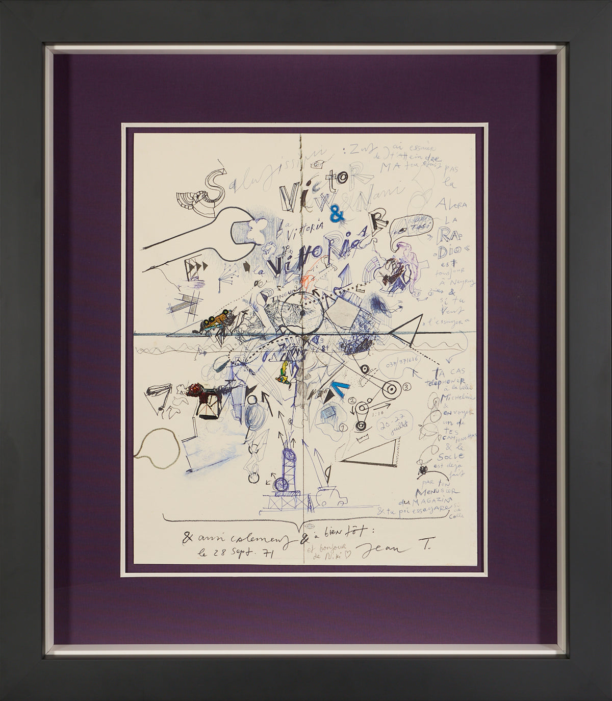 Jean Tinguely & Niki de Saint Phalle -Original Mixed Media Work