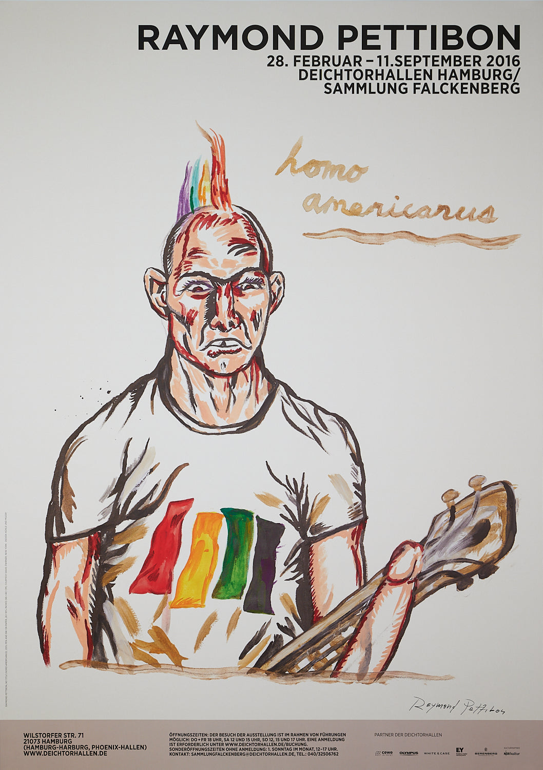 Raymond Pettibon  - Signed Exhibition Poster - Homo Americanus
