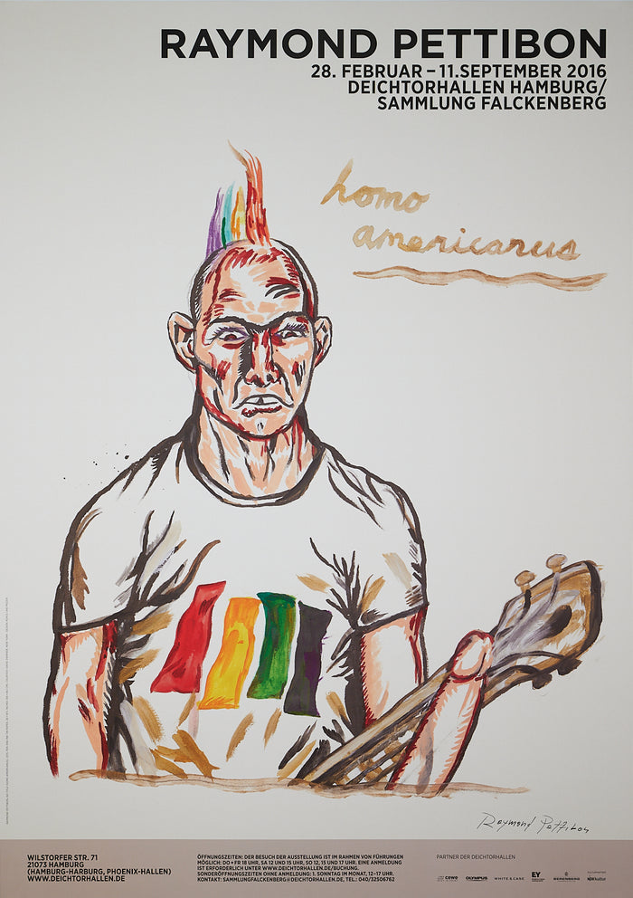 Raymond Pettibon  - Signed Exhibition Poster - Homo Americanus