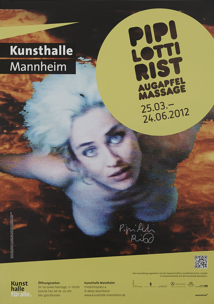 Pipilotti Rist - Signed Exhibition Poster - Augapfel Massage