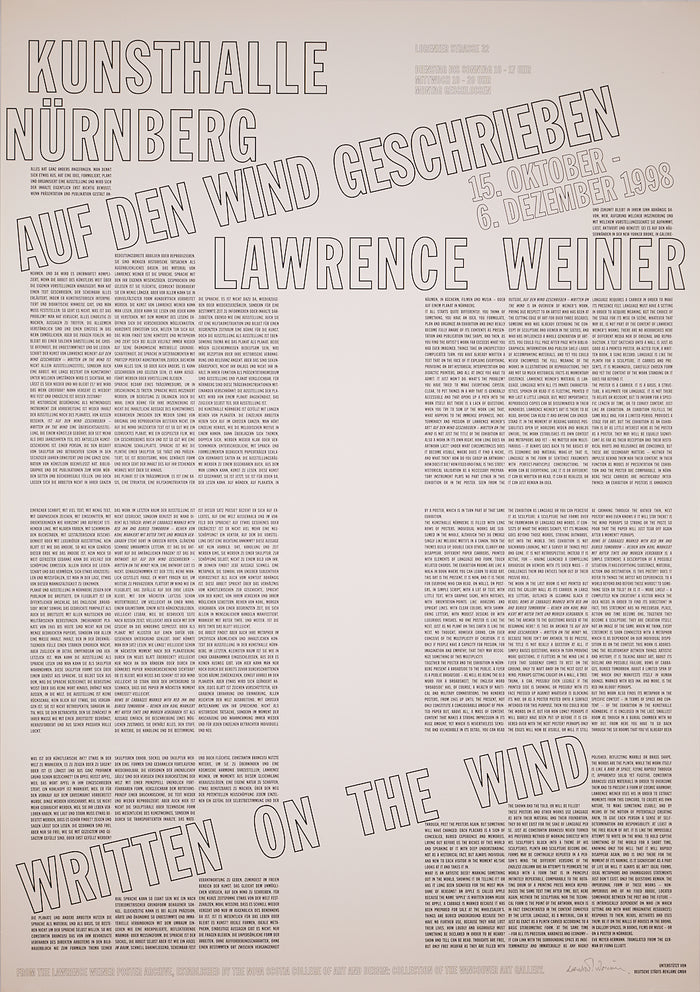 Lawrence Weiner - Signed Exhibition Poster
