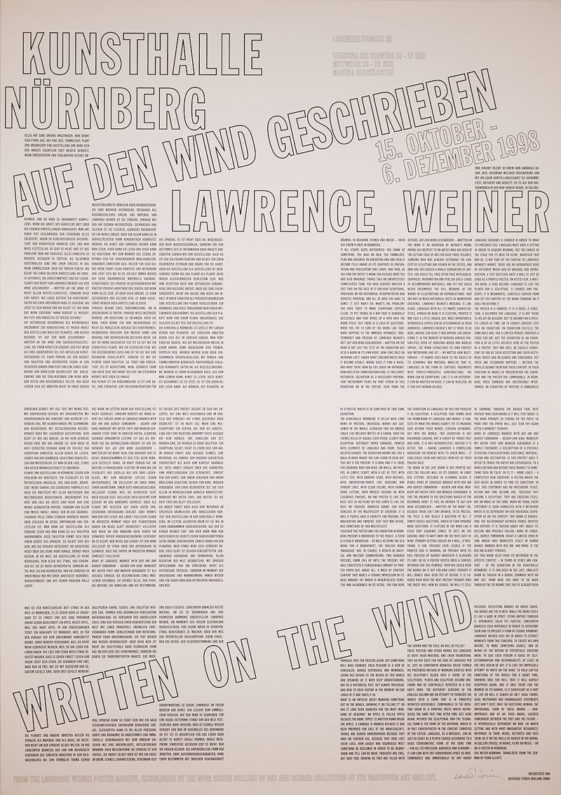 Lawrence Weiner - Signed Exhibition Poster