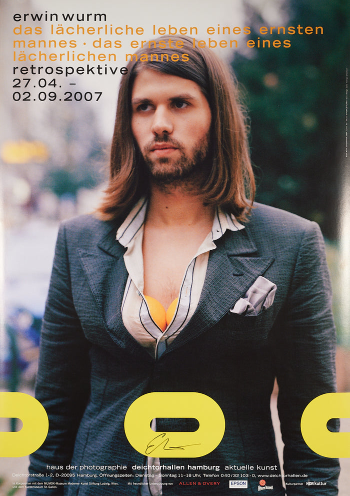 Erwin Wurm - Signed Exhibition Poster - Retrospektive