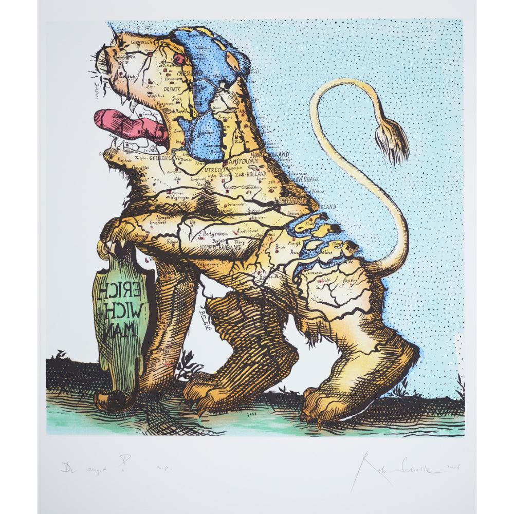 Rob Scholte (Dutch 1958) – Screenprint – De Angst