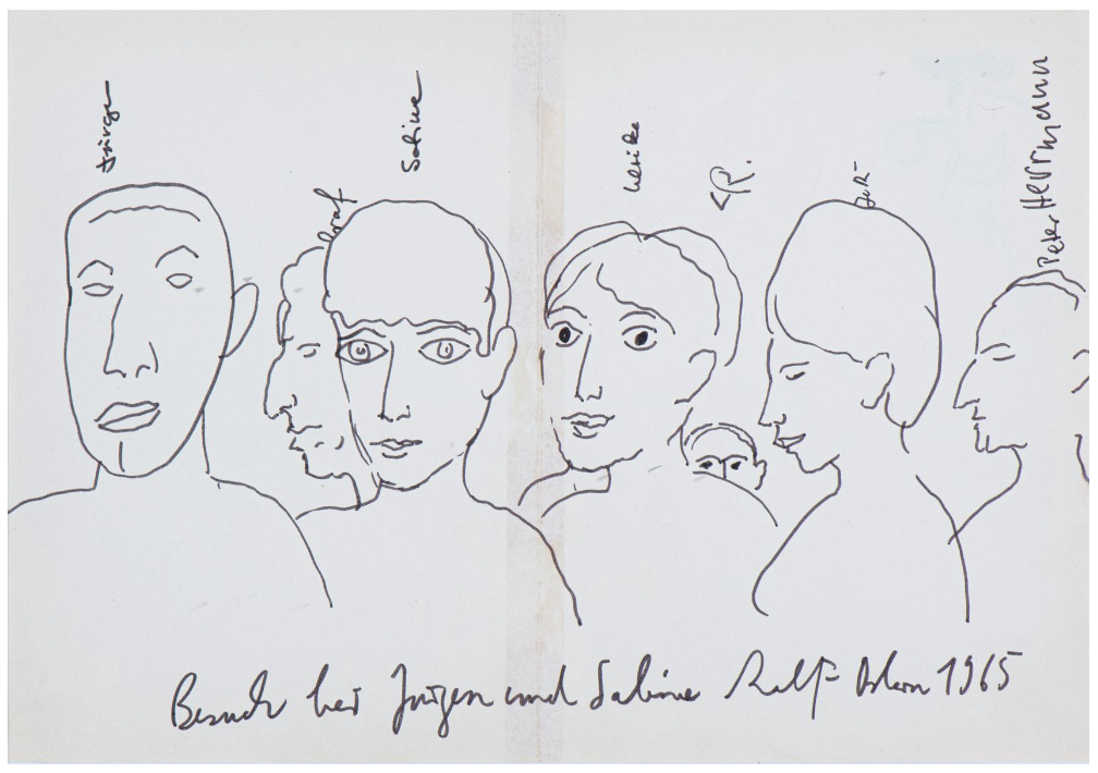 A.R. Penck - Original drawing Besuch bei Jürgen und Sabine