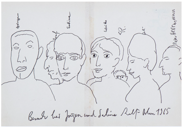 A.R. Penck - Original drawing Besuch bei Jürgen und Sabine