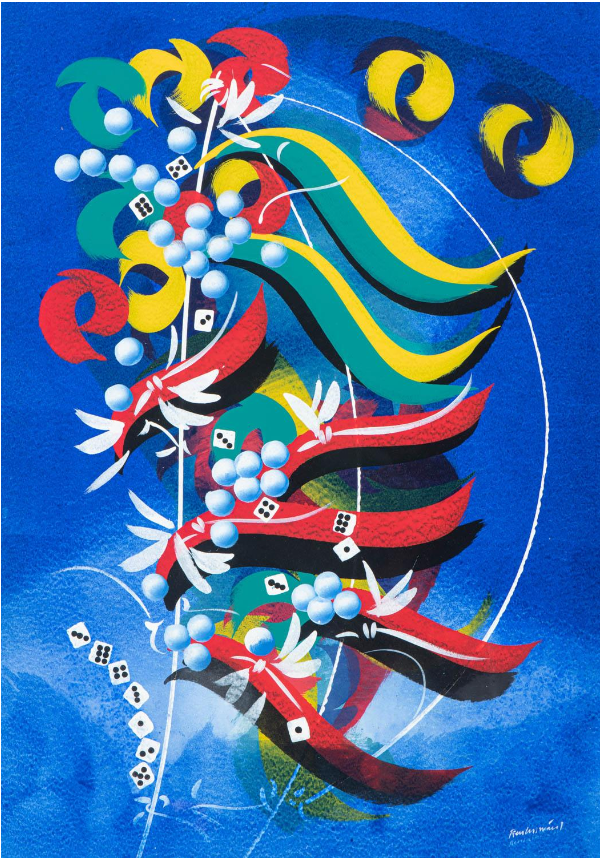 Carl Fredrik Reuterswärd (Swedish 1934-2016)— Komposition i Blatt (Composition in Blue)