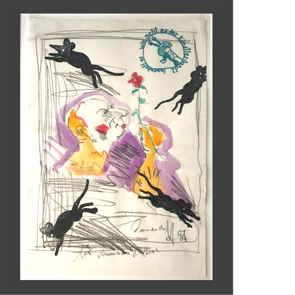 ORIGINAL JÖRG IMMENDORFF – Self portrait `Wie geht es der Künstlerhand?`